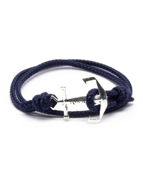 Bracelet Ancre marine Kinacou - cordage bleu
