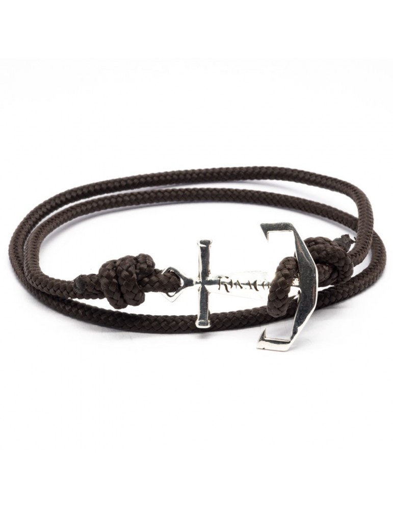 Bracelet Ancre marine Kinacou - cordage marron